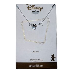 Unwritten Disney Gold Flash Plated Two-Tone Bowtiful Necklace Minnie Mouse New